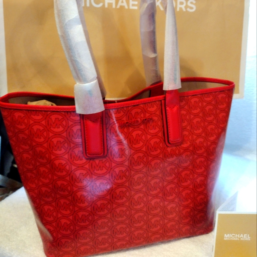 Michael Kors Red Tote Bag
